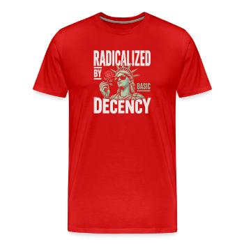 Radicalized by Decency Statue - Men's Premium Organic T-Shirt - red - Front - Damien (186cm)
