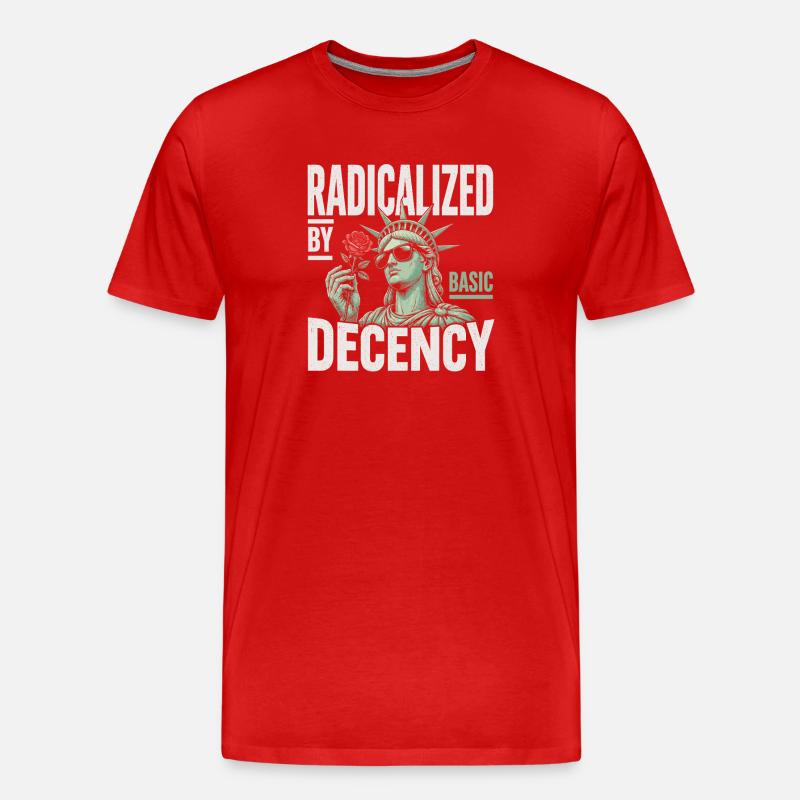 Radicalized by Decency Statue - Men's Premium Organic T-Shirt - red