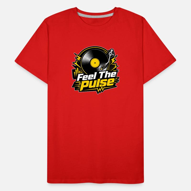Feel The Pulse – Vinyl DJ Electro Music Männer Premium Bio T-Shirt