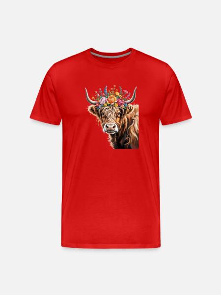 Scottish Highland cattle - Men's Premium Organic T-Shirt - red
