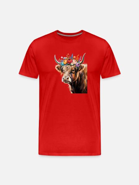 Kuh - Männer Premium Bio T-Shirt - Rot