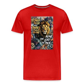Goldener Adler Poster Wandbild Deko - Männer Premium Bio T-Shirt - Rot - Vorne - Damien (186cm)