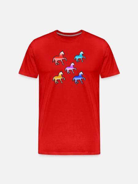 Chevaux - T-shirt bio Premium Homme - rouge