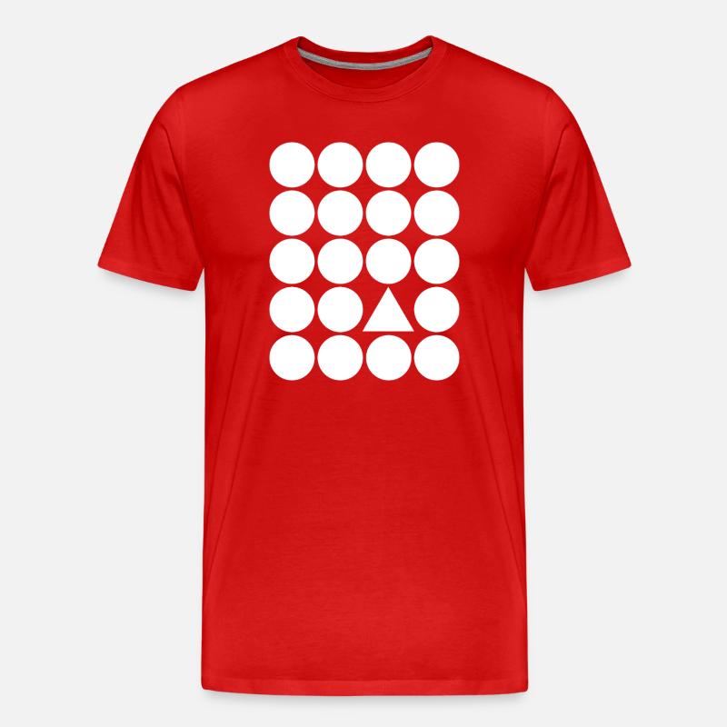 Geometric Grid Triangle Accent - Men's Premium Organic T-Shirt - red
