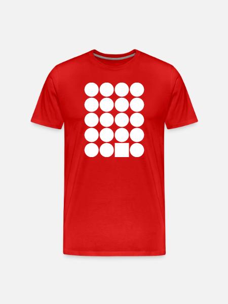 Polka Dot Grid with Accent Square - Men's Premium Organic T-Shirt - red