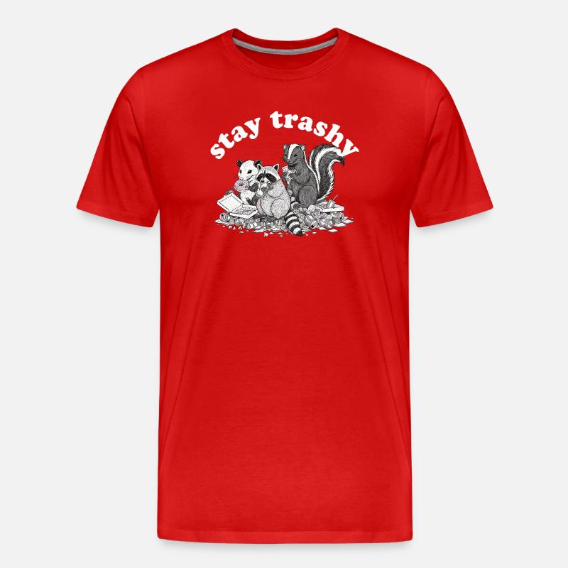 Reste Raton laveur Opossum Skunk - T-shirt bio Premium Homme - rouge