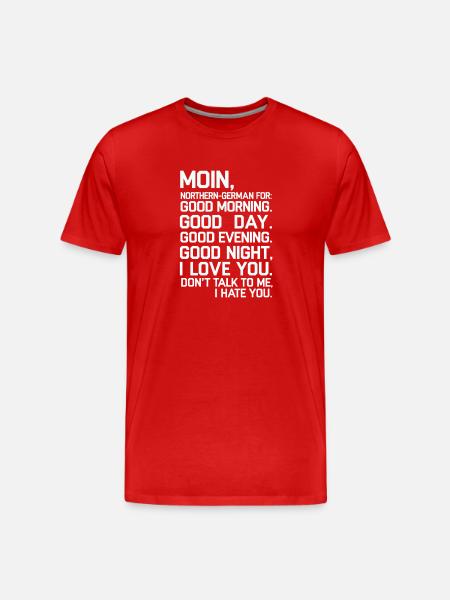 Moin Norddeutsch Gefühlsmix Design - Men's Premium Organic T-Shirt - red