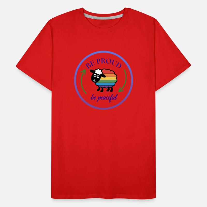 Pride Regenbogen-Schaf: Stolz und Friedlich Männer Premium Bio T-Shirt