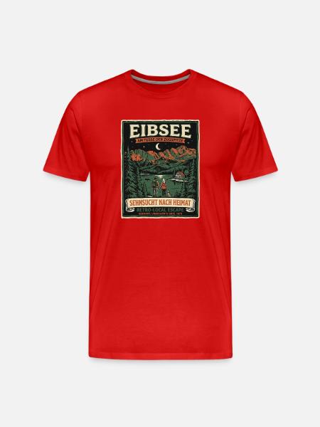 Eibsee Heimat - Männer Premium Bio T-Shirt - Rot