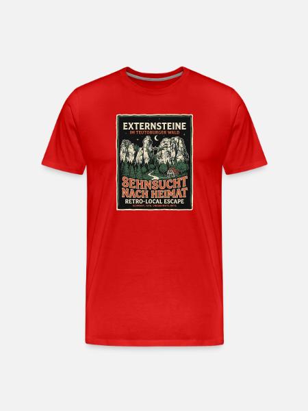 Externsteine Heimat - Männer Premium Bio T-Shirt - Rot