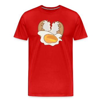 Spiegel mit Eierschale - Männer Premium Bio T-Shirt - Rot - Vorne - Damien (186cm)