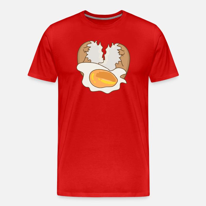 Spiegel mit Eierschale - Männer Premium Bio T-Shirt - Rot