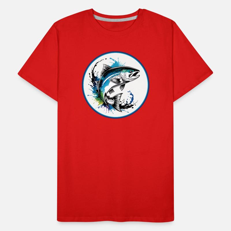 Springender Lachs Männer Premium Bio T-Shirt