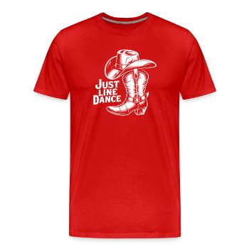 Line Dance Cowboy Stiefel - Männer Premium Bio T-Shirt - Rot - Vorne - Damien (186cm)