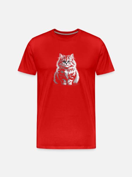 Cat - Men's Premium Organic T-Shirt - red