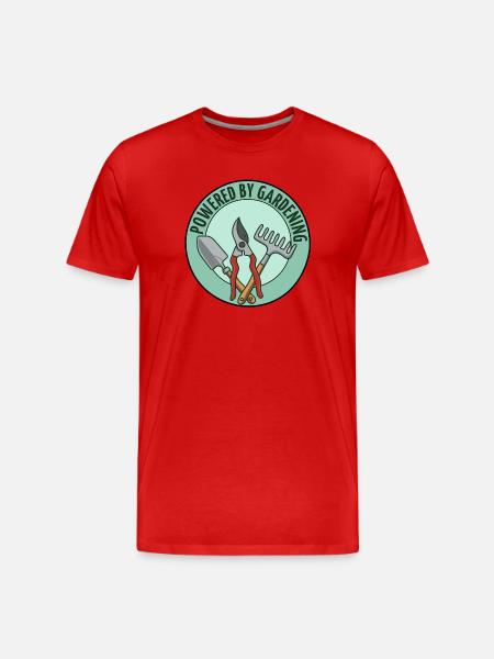 Gardening professionals: Powered by Gardening Logo - Men's Premium Organic T-Shirt - red