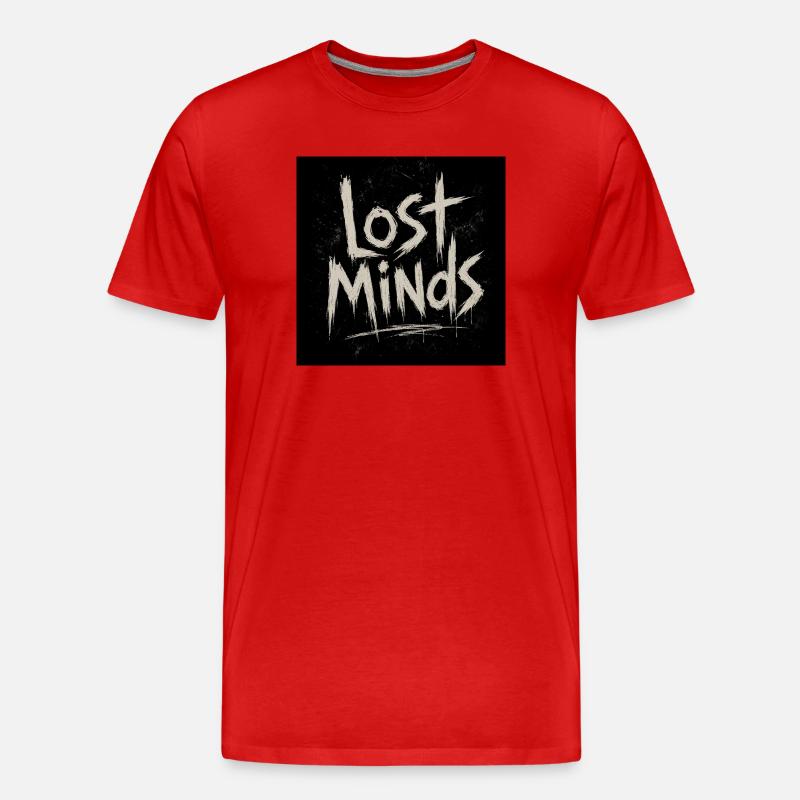 Lost Minds Grunge-Buchstaben - Männer Premium Bio T-Shirt - Rot