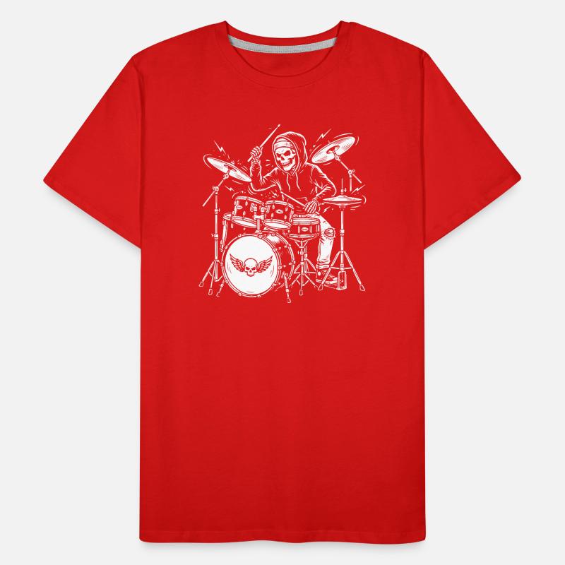 Grim Drummer Skeleton Männer Premium Bio T-Shirt