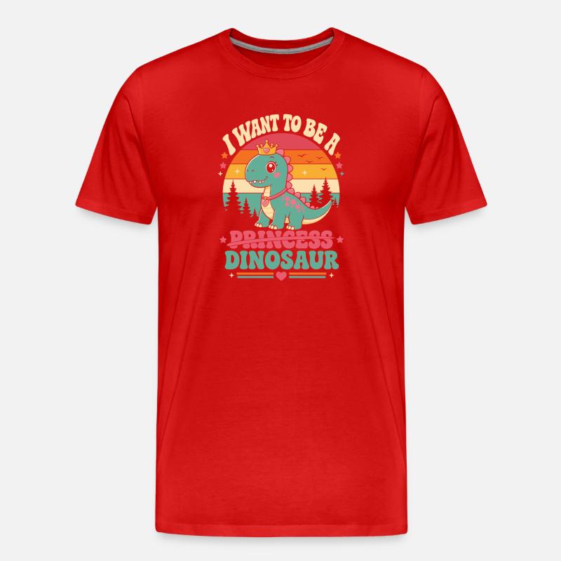 Prinzessin Dino Wunsch - Männer Premium Bio T-Shirt - Rot
