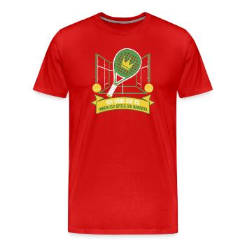 Innerlich immer Bandera — Padel 2026 - Männer Premium Bio T-Shirt - Rot - Vorne - Damien (186cm)
