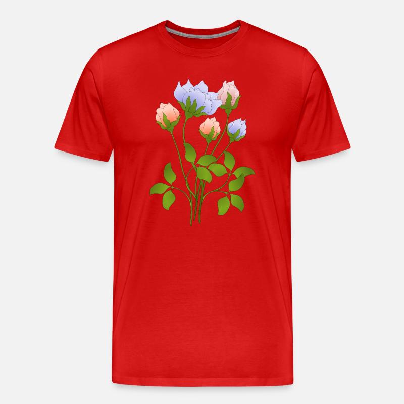 Blumen - Männer Premium Bio T-Shirt - Rot