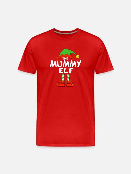 Mummy Elf - Men's Premium Organic T-Shirt - red
