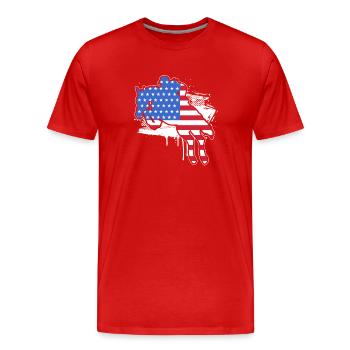 Pferderennen USA 4. Juli - Männer Premium Bio T-Shirt - Rot - Vorne - Damien (186cm)