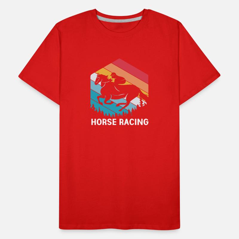Courses de chevaux T-shirt bio Premium Homme