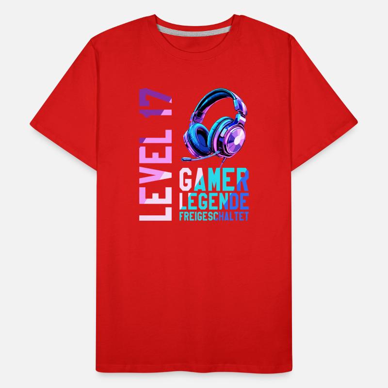 17. Geburtstag Junge Mädchen Gaming Level 17 Jahre Männer Premium Bio T-Shirt