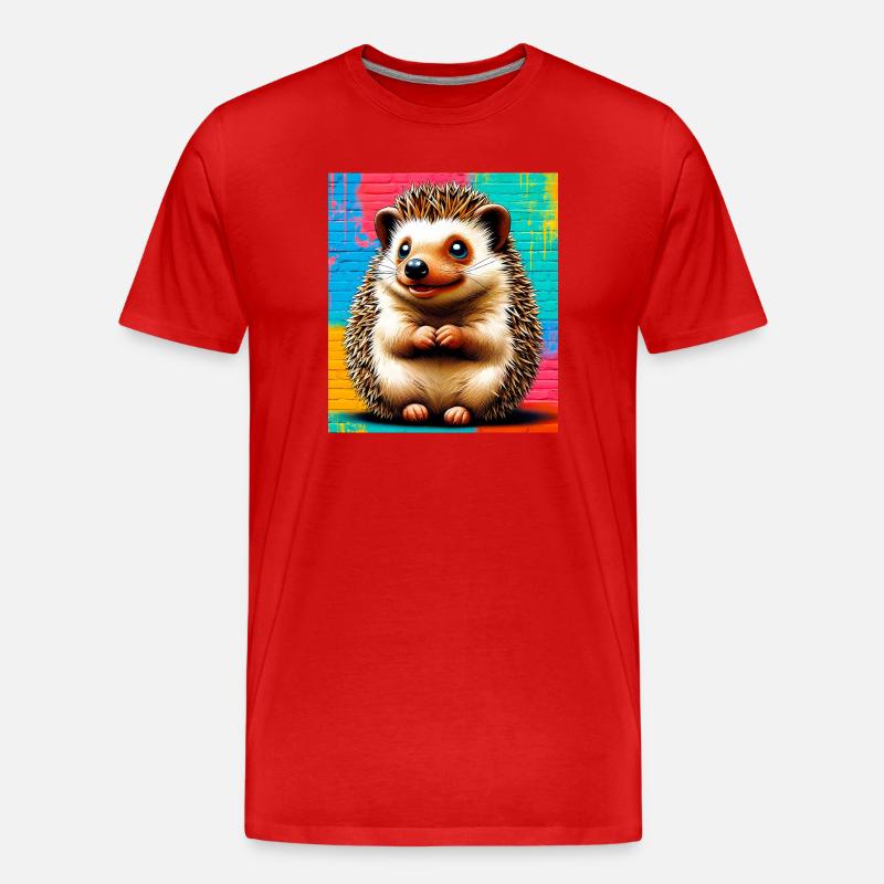hérisson - T-shirt bio Premium Homme - rouge