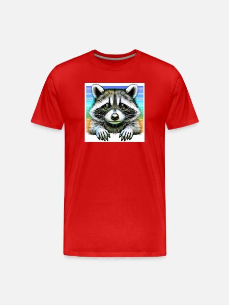 Raccoon - Men's Premium Organic T-Shirt - red
