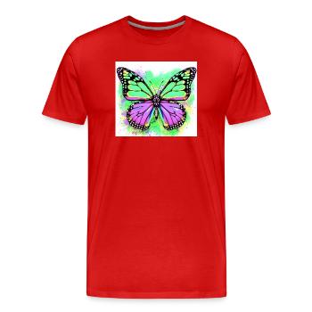 papillon - T-shirt bio Premium Homme - rouge - Devant - Damien (186cm)
