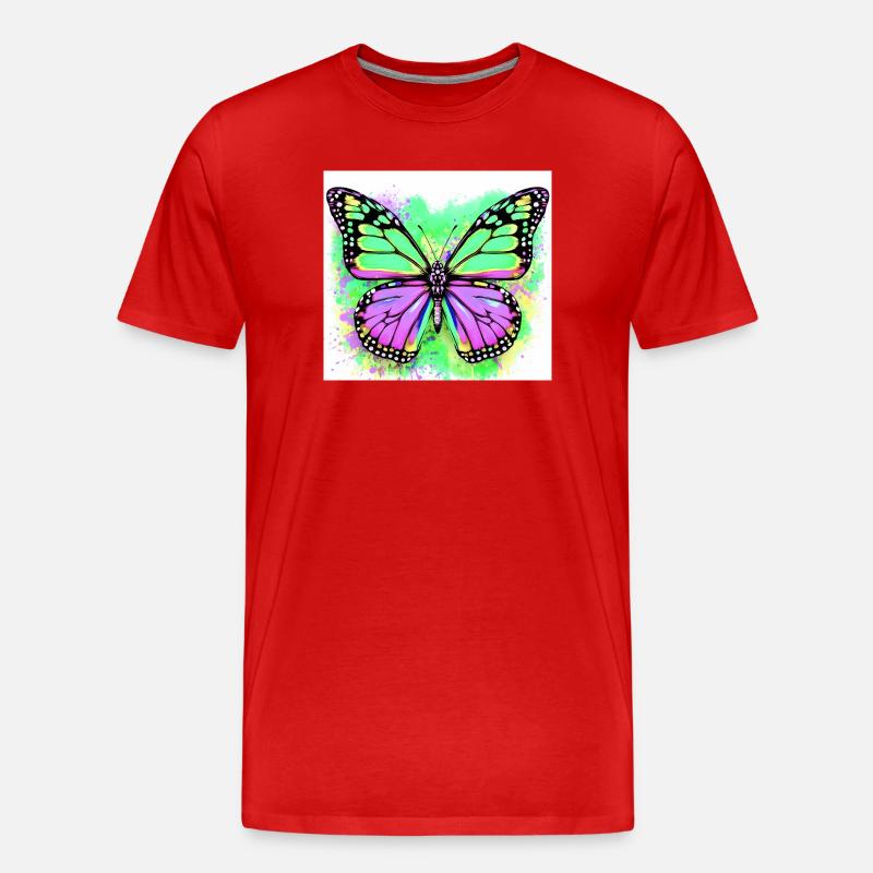 Schmetterling - Männer Premium Bio T-Shirt - Rot