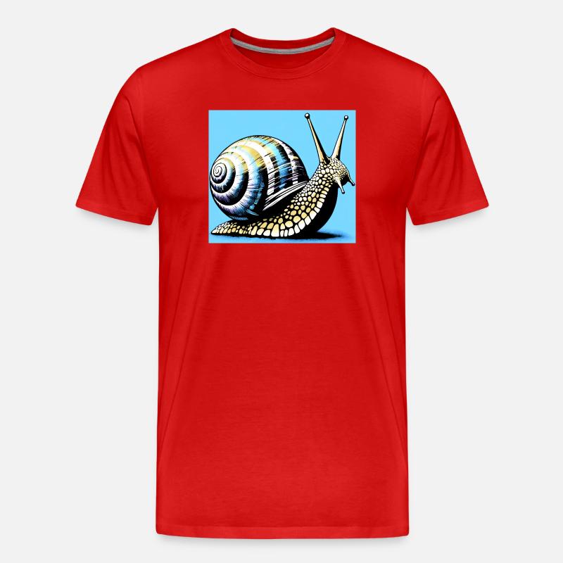 Schnecke - Männer Premium Bio T-Shirt - Rot