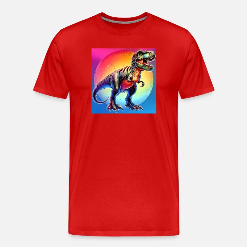 Dinosaurier - Männer Premium Bio T-Shirt - Rot