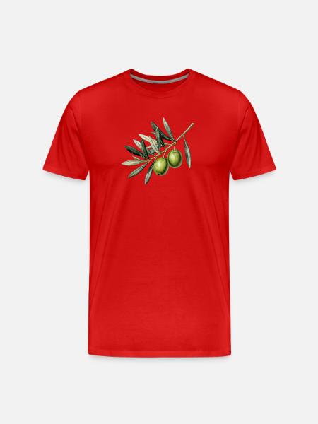 Botanical olive branch - Men's Premium Organic T-Shirt - red