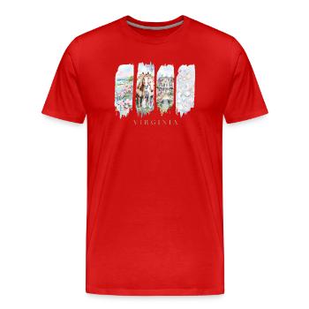 Virginia Travel – History & Coastal Charm - Männer Premium Bio T-Shirt - Rot - Vorne - Damien (186cm)