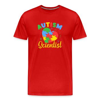 Enseignant de la maternelle Scientifique de l’autisme Maternelle - T-shirt bio Premium Homme - rouge - Devant - Damien (186cm)
