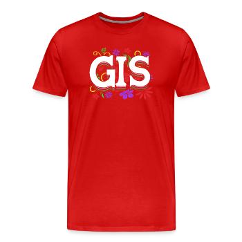 GIS Kartografie Kartograf Geography Geografie - Männer Premium Bio T-Shirt - Rot - Vorne - Damien (186cm)