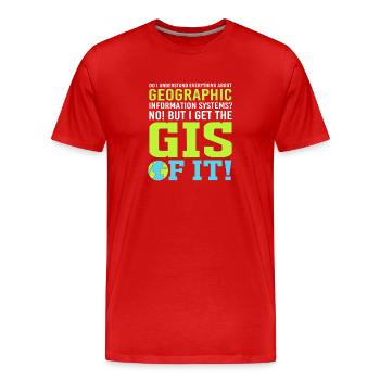 GIS Kartograf Geografie Geography Kartografie - Männer Premium Bio T-Shirt - Rot - Vorne - Damien (186cm)