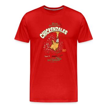 Chickenzales Chili Epic Sauce - Men's Premium Organic T-Shirt - red - Front - Damien (186cm)
