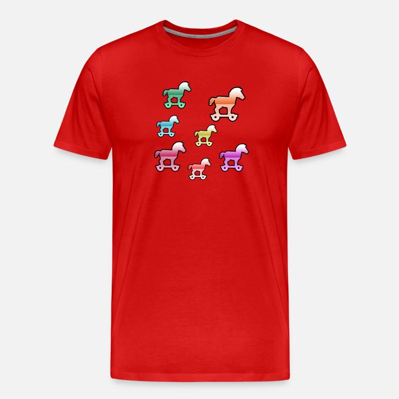 Chevaux - T-shirt bio Premium Homme - rouge