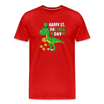 St Pat Rex Day Coin Keeper - Men's Premium Organic T-Shirt - red - Front - Damien (186cm)