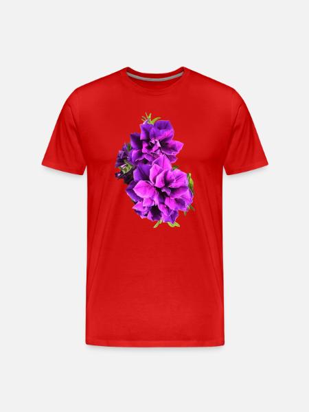 Lila Petunien – Blumenmuster - Männer Premium Bio T-Shirt - Rot