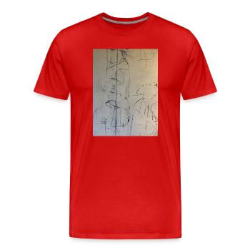 Abstract Art in NYC London Paris Style - Men's Premium Organic T-Shirt - red - Front - Damien (186cm)
