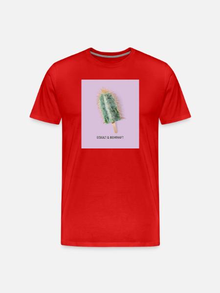 Eiskalt & Wehrhaft Kaktus Eis Design - Männer Premium Bio T-Shirt - Rot