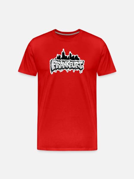 Frankfurt Skyline Graffiti - Männer Premium Bio T-Shirt - Rot
