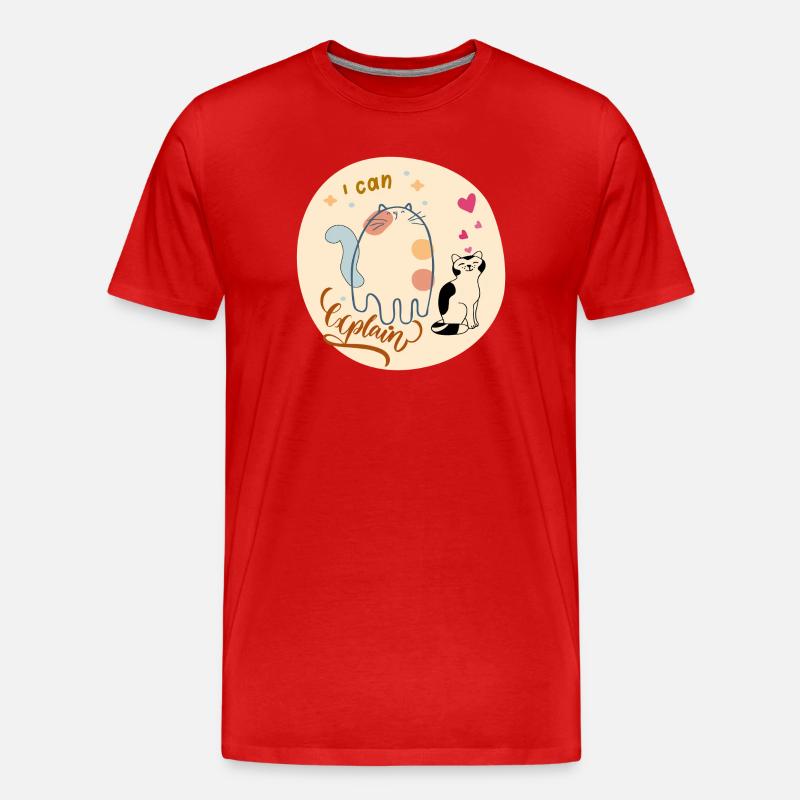 I can explain cat design - Men's Premium Organic T-Shirt - red