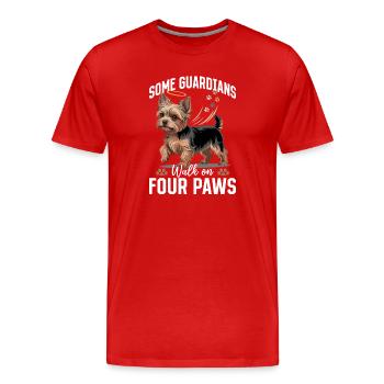 Yorkshire Terrier Yorkshire Race de chien Yorkshire - T-shirt bio Premium Homme - rouge - Devant - Damien (186cm)