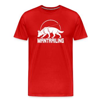 Deutscher Schäferhund Mantrailing Hundesport Hunde - Männer Premium Bio T-Shirt - Rot - Vorne - Damien (186cm)